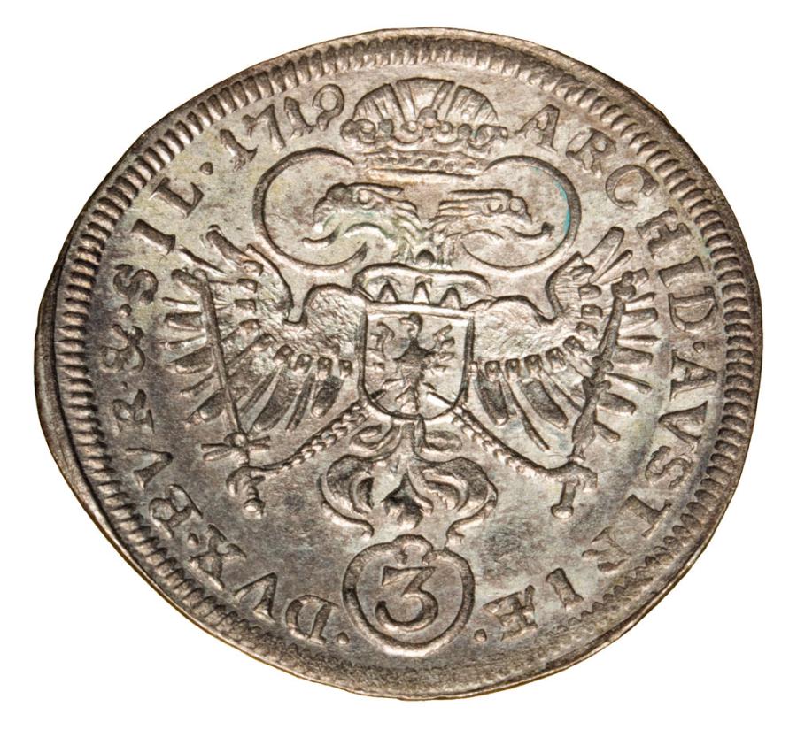 3 krajcary 1719 Karol VI Habsburg Slask Wroclaw