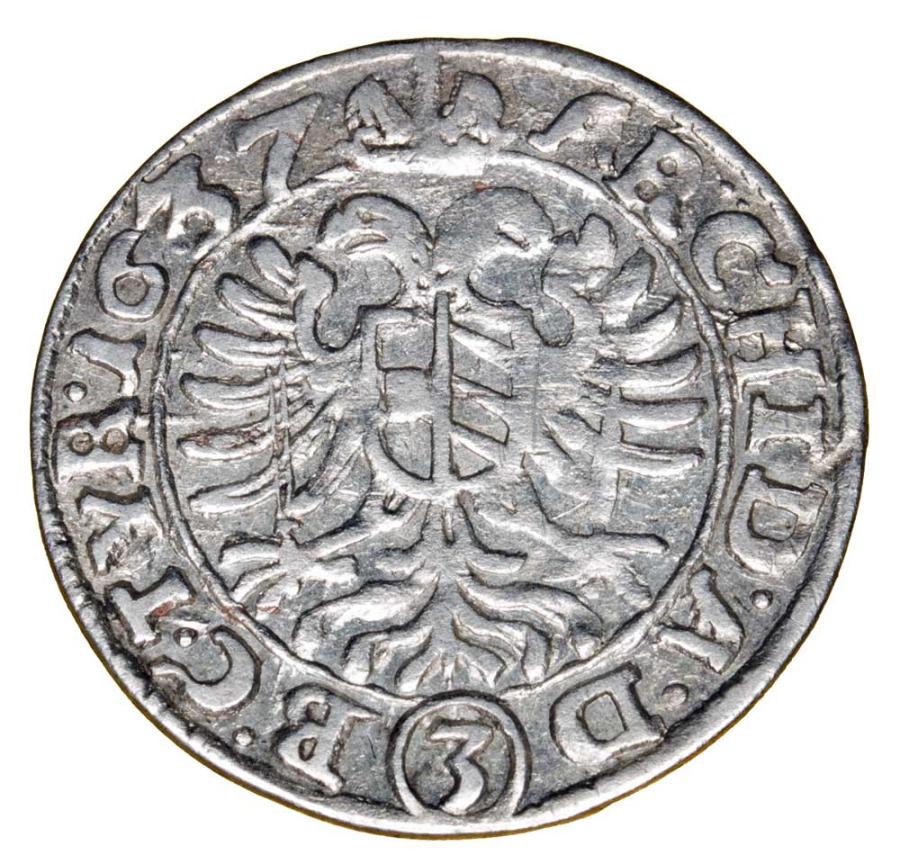 3 krajcary 1637 Ferdynand III Habsburg Slask Wroclaw