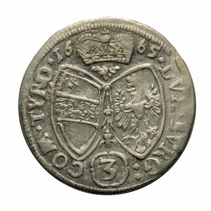 3 krajcary 1665 Zygmunt Franciszek Austria Tyrol Hall