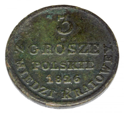 3 grosze 1826 Mikolaj I Romanow Krуlestwo Polskie Warszawa
