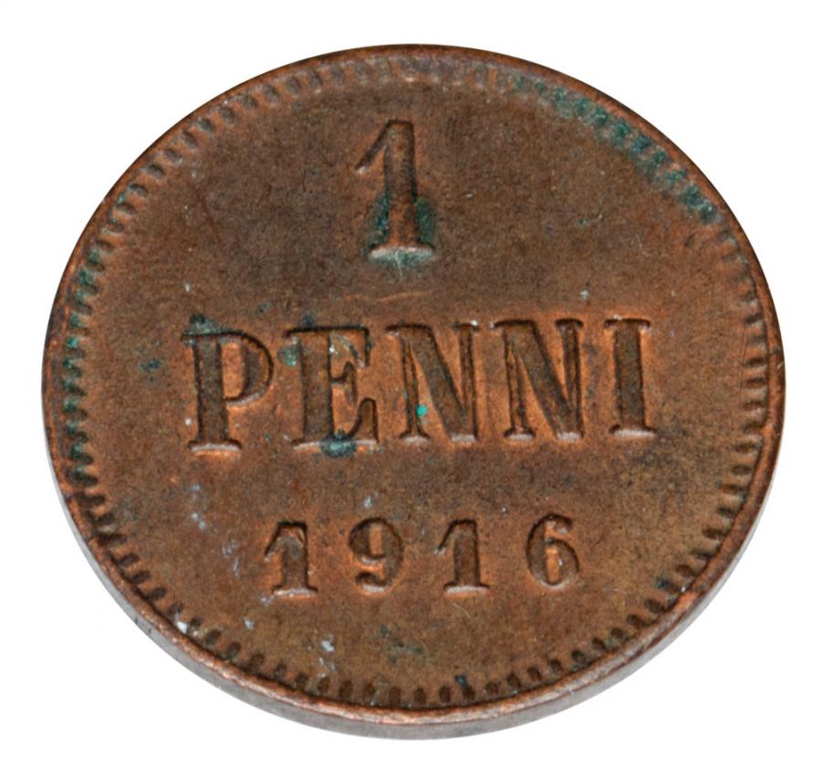 1 penni 1916 Mikolaj II Romanow Finlandia okupacja rosyjska Helsinki