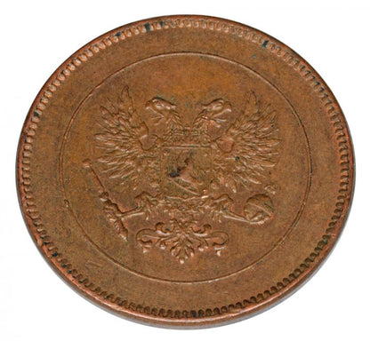 5 pennia 1917 Mikolaj II Romanow Finlandia okupacja rosyjska Helsinki