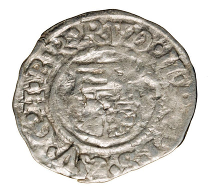Denar 1587 Rudolf II Habsburg Wegry Kremnica