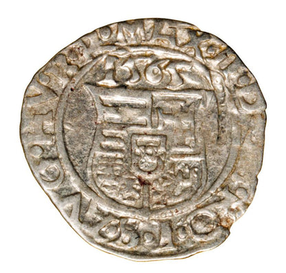 Denar 1565 Maksymilian II Habsburg Wegry Kremnica
