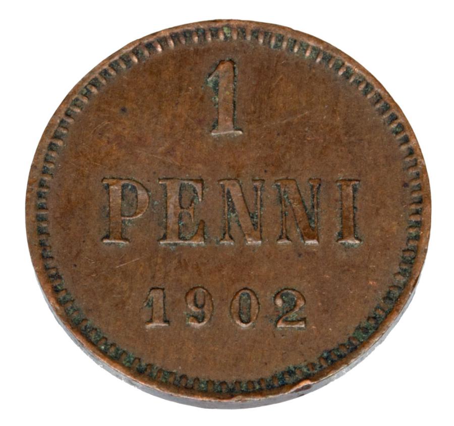 1 penni 1902 Mikolaj II Romanow Finlandia okupacja rosyjska Helsinki