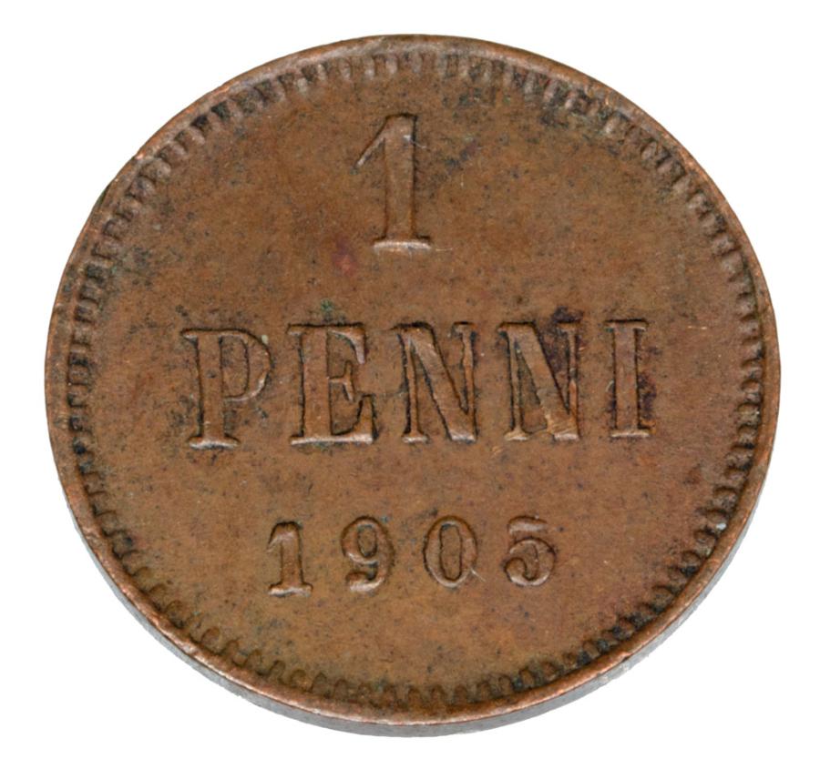 1 penni 1905 Mikolaj II Romanow Finlandia okupacja rosyjska Helsinki