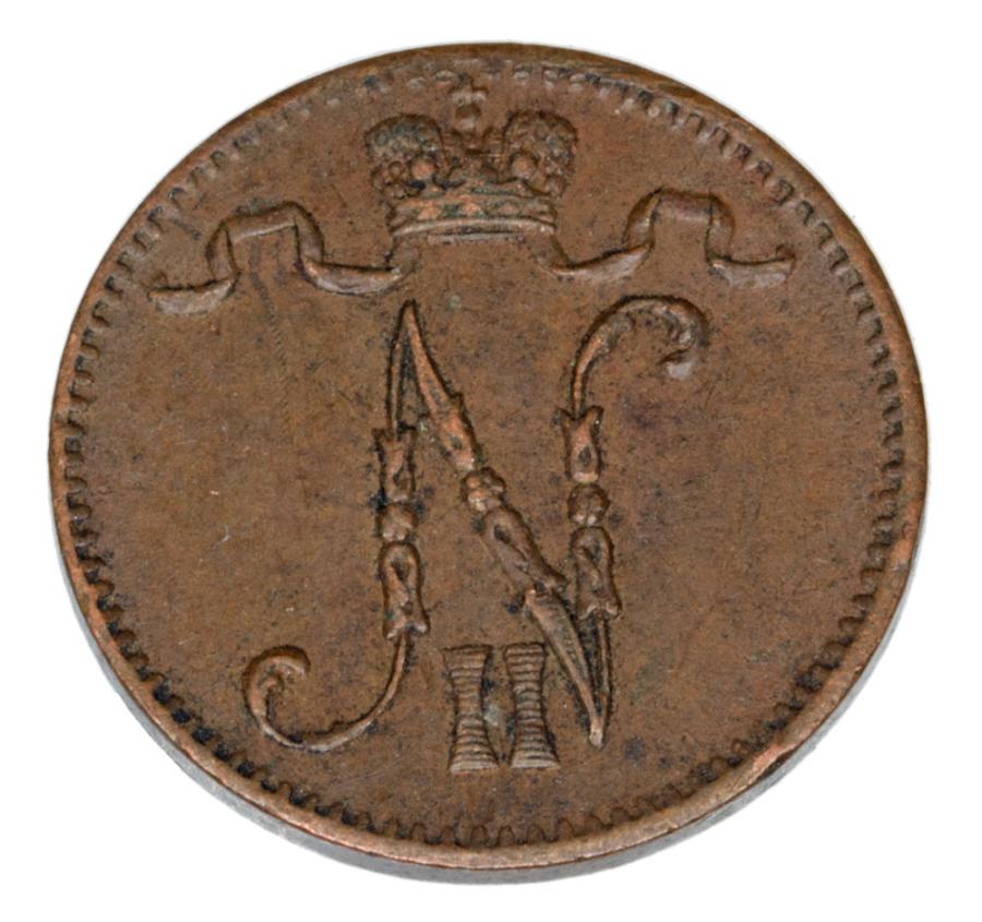 1 penni 1905 Mikolaj II Romanow Finlandia okupacja rosyjska Helsinki