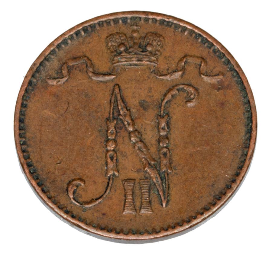 1 penni 1906 Mikolaj II Romanow Finlandia okupacja rosyjska Helsinki