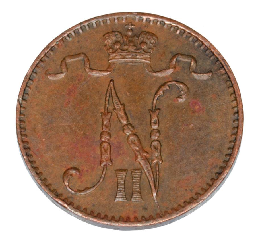 1 penni 1908 Mikolaj II Romanow Finlandia okupacja rosyjska Helsinki