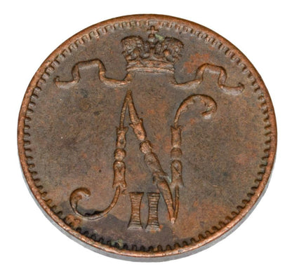 1 penni 1911 Mikolaj II Romanow Finlandia okupacja rosyjska Helsinki