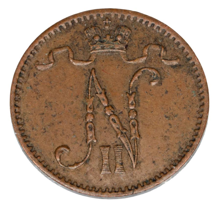 1 penni 1912 Mikolaj II Romanow Finlandia okupacja rosyjska Helsinki