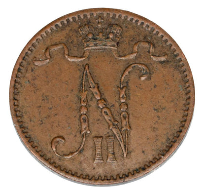 1 penni 1912 Mikolaj II Romanow Finlandia okupacja rosyjska Helsinki
