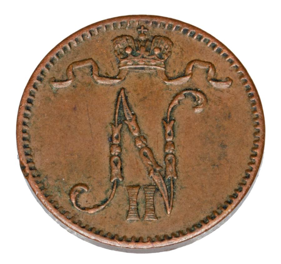 1 penni 1913 Mikolaj II Romanow Finlandia okupacja rosyjska Helsinki