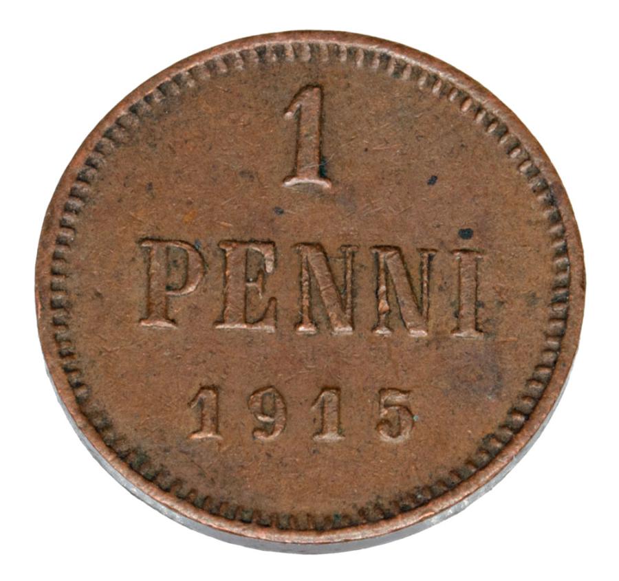 1 penni 1915 Mikolaj II Romanow Finlandia okupacja rosyjska Helsinki