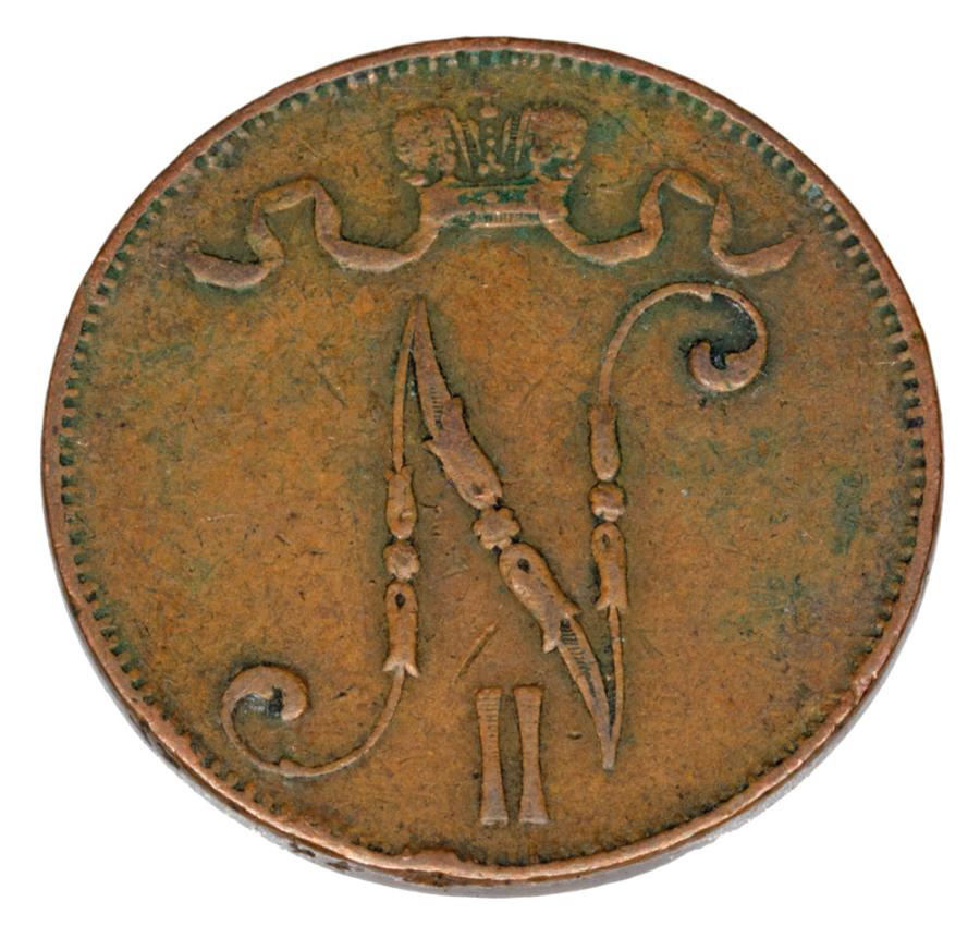 5 pennia 1897 Mikolaj II Romanow Finlandia okupacja rosyjska Helsinki