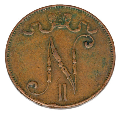 5 pennia 1897 Mikolaj II Romanow Finlandia okupacja rosyjska Helsinki