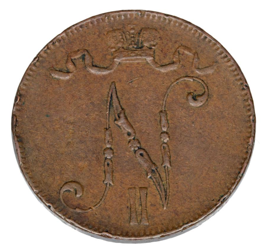 5 pennia 1901 Mikolaj II Romanow Finlandia okupacja rosyjska Helsinki