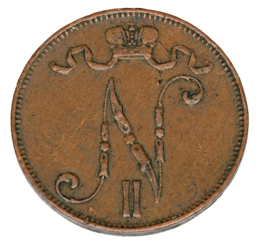 5 pennia 1905 Mikolaj II Romanow Finlandia okupacja rosyjska Helsinki