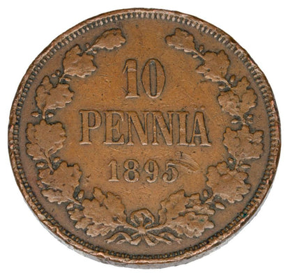 10 pennia 1895 Mikolaj II Romanow Finlandia okupacja rosyjska Helsinki