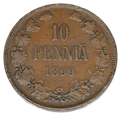 10 pennia 1899 Mikolaj II Romanow Finlandia okupacja rosyjska Helsinki