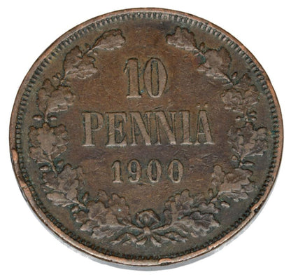 10 pennia 1900 Mikolaj II Romanow Finlandia okupacja rosyjska Helsinki