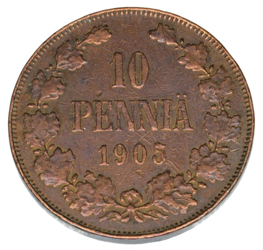 10 pennia 1905 Mikolaj II Romanow Finlandia okupacja rosyjska Helsinki