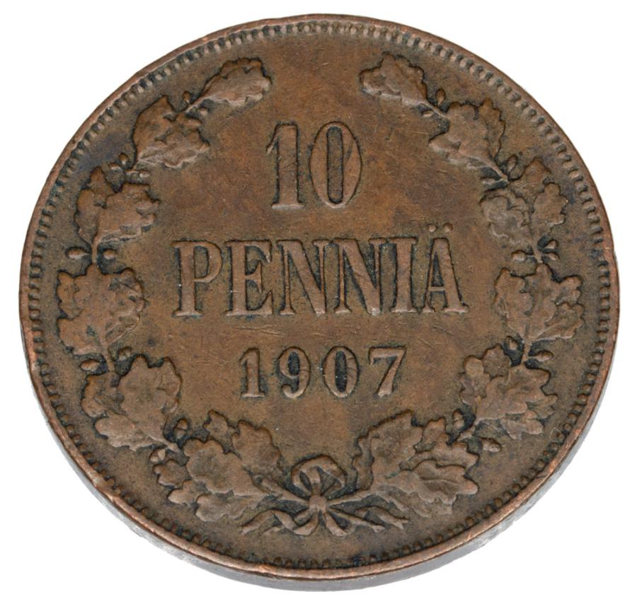 10 pennia 1907 Mikolaj II Romanow Finlandia okupacja rosyjska Helsinki