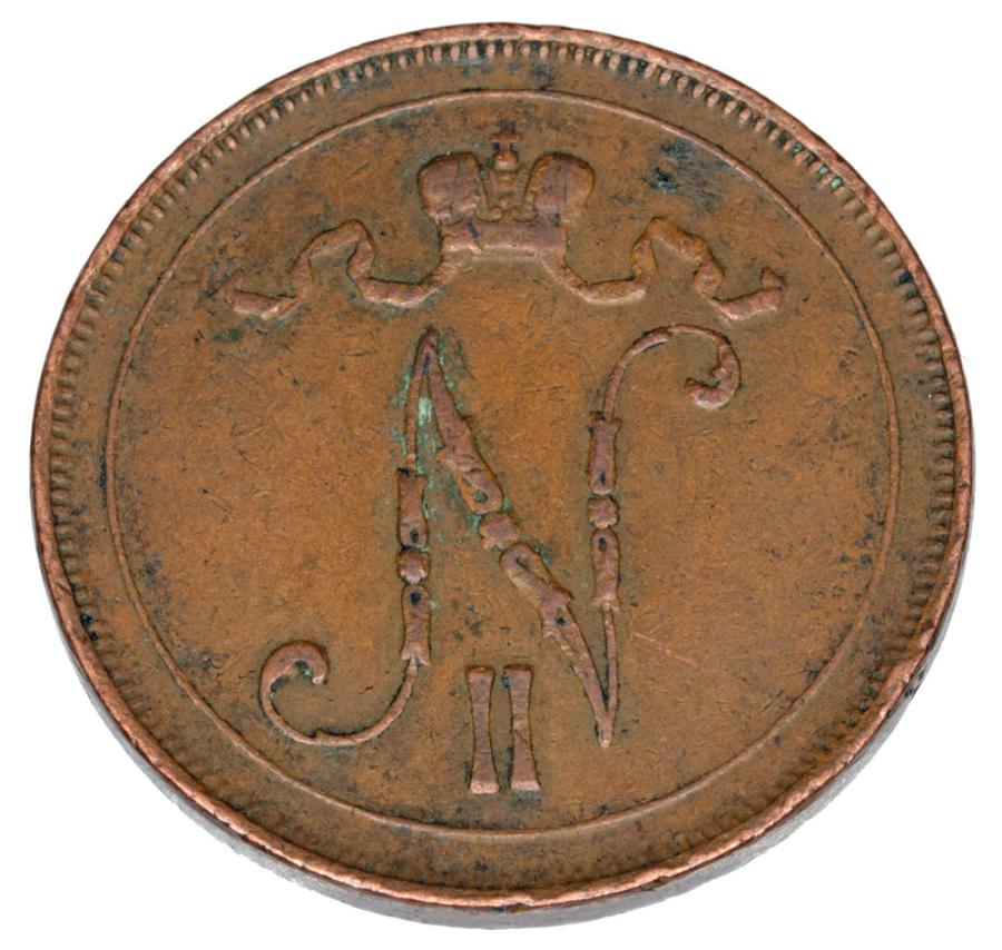 10 pennia 1908 Mikolaj II Romanow Finlandia okupacja rosyjska Helsinki