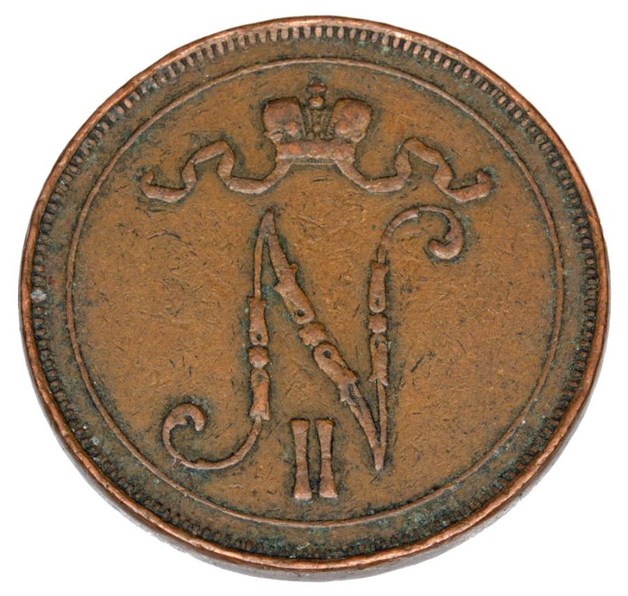 10 pennia 1909 Mikolaj II Romanow Finlandia okupacja rosyjska Helsinki