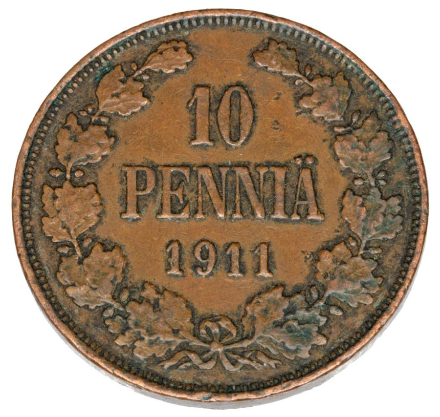 10 pennia 1911 Mikolaj II Romanow Finlandia okupacja rosyjska Helsinki