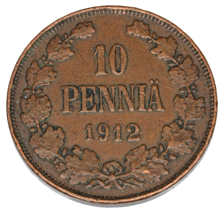 10 pennia 1912 Mikolaj II Romanow Finlandia okupacja rosyjska Helsinki