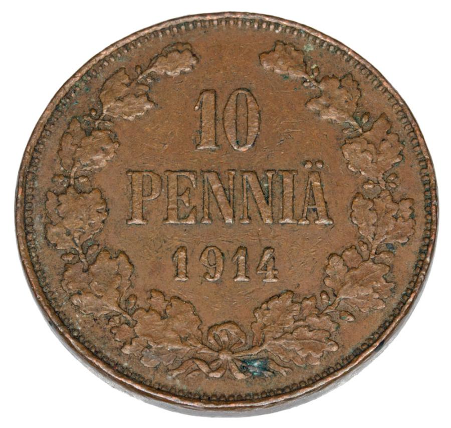 10 pennia 1914 Mikolaj II Romanow Finlandia okupacja rosyjska Helsinki