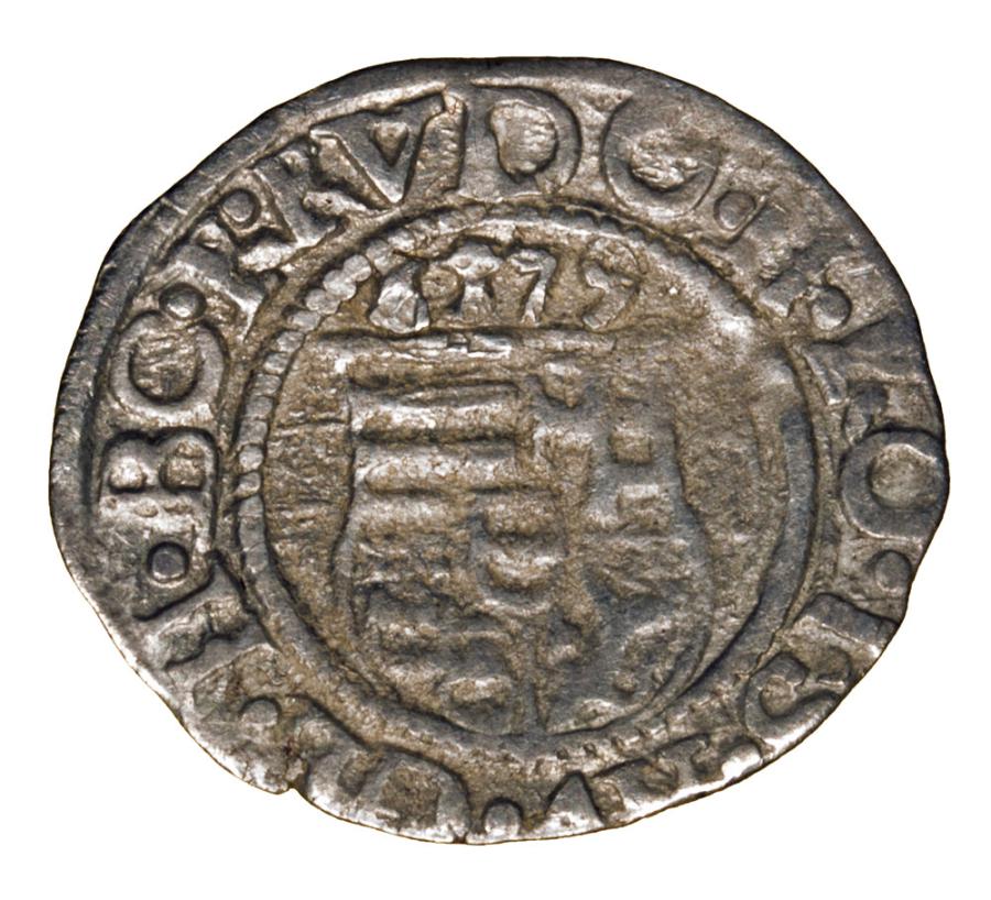 Denar 1579 Rudolf II Habsburg Wegry Kremnica
