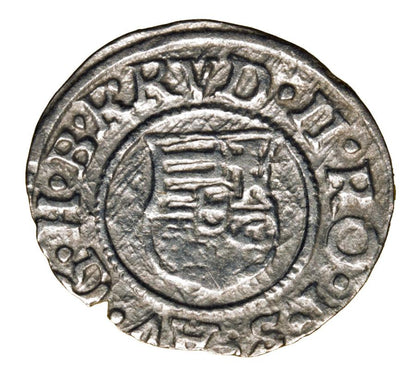Denar 1585 Rudolf II Habsburg Wegry Kremnica