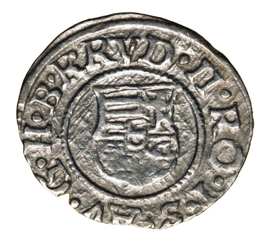 Denar 1585 Rudolf II Habsburg Wegry Kremnica
