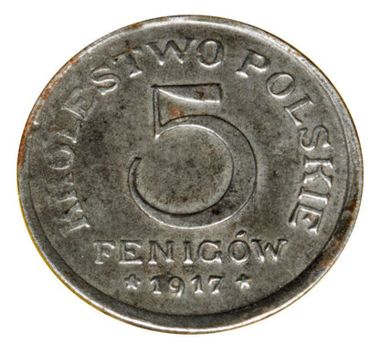5 fenigуw 1917 Krуlestwo Polskie Stuttgart