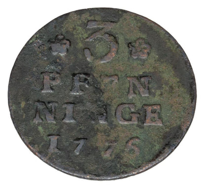 3 fenigi 1776 Pomorze Zachodnie Strzalуw / Stralsund