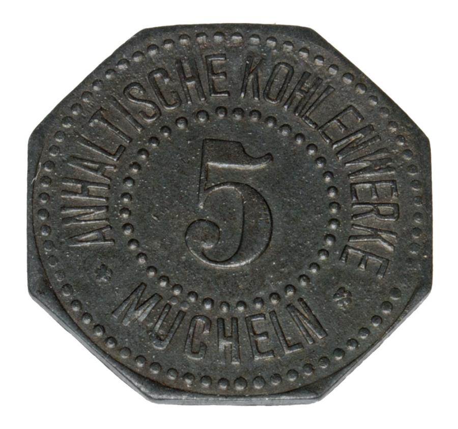 5 fenigуw Mucheln Anhaltische Kohlenwerke