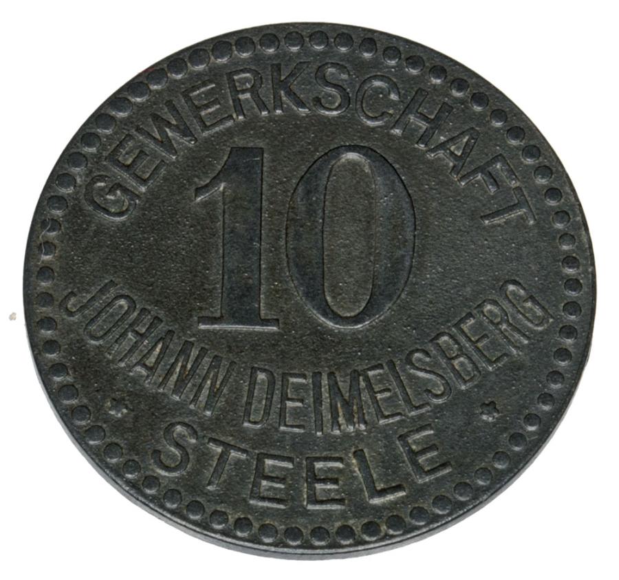 10 fenigуw Steele Essen obуz jeniecki kopania wegla Johann Deimelsberg Steele Essen