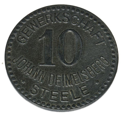 10 fenigуw Steele Essen obуz jeniecki kopania wegla Johann Deimelsberg Steele Essen