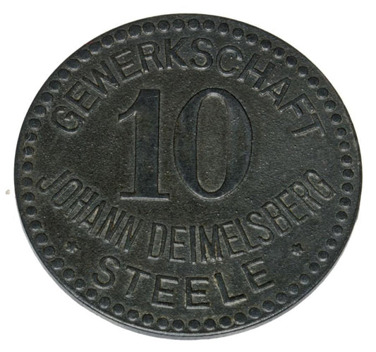 10 fenigуw Steele Essen obуz jeniecki kopania wegla Johann Deimelsberg Steele Essen