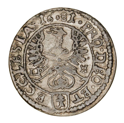 1 krajcar 1681 Fryderyk Heski Ksiestwo Nyskie Biskupуw Wroclawskich Nysa