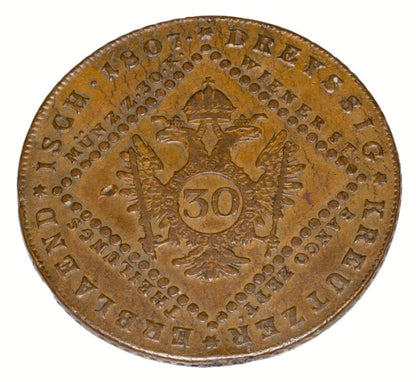30 krajcarуw 1807 Franciszek I Habsburg Austria Wieden