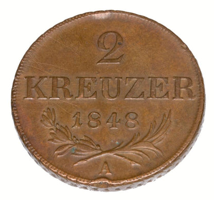 2 krajcary 1848 Franciszek Jуzef I Austria Wieden
