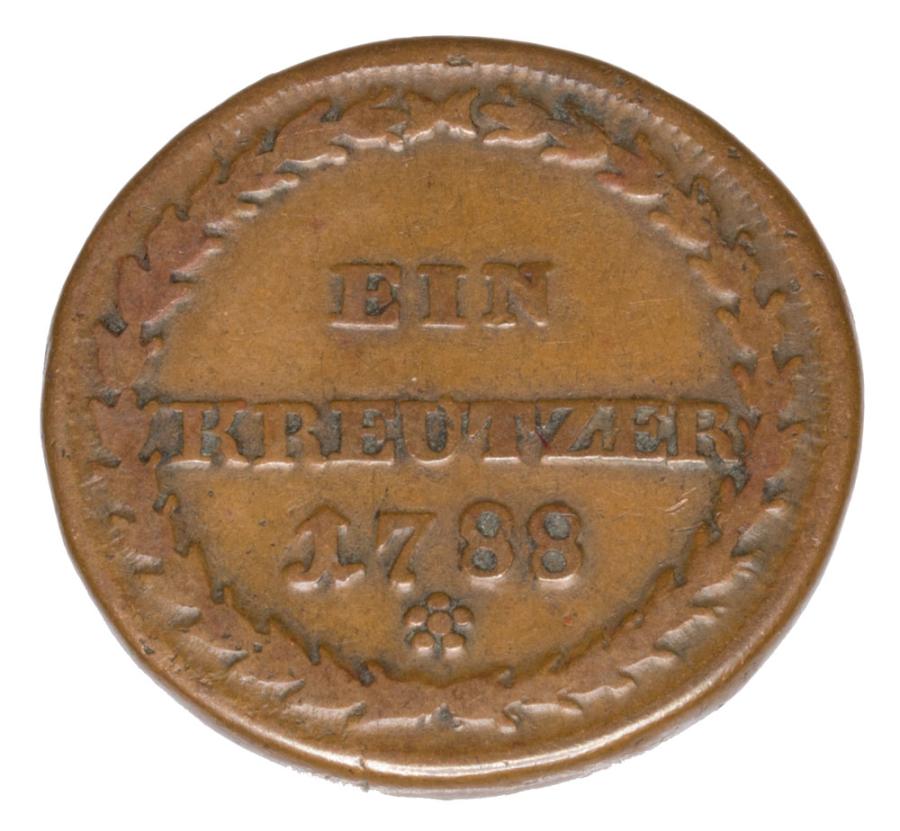1 krajcar 1788 Karol II August Palatynat Dwуch Mostуw Zweibrucken