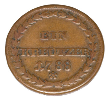 1 krajcar 1788 Karol II August Palatynat Dwуch Mostуw Zweibrucken