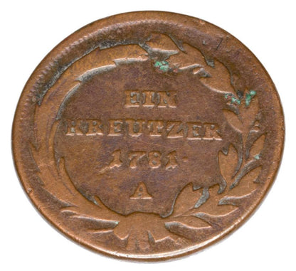 1 krajcar 1781 Jуzef II Habsburg Austria Wieden