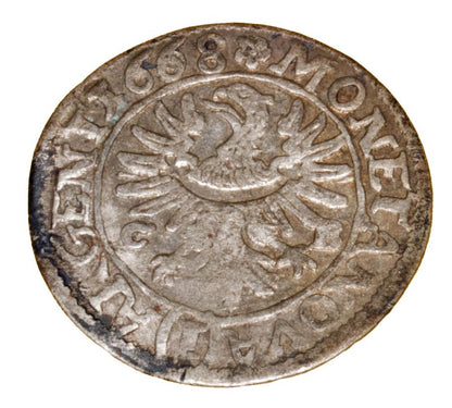 1 krajcar 1668 Jan Chrystian Ksiestwo Brzesko-Legnicko-Wolowskie Brzeg