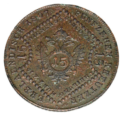 15 krajcarуw 1807 Franciszek II Habsburg Austria Wieden