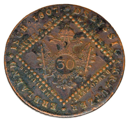 30 krajcarуw 1807 Franciszek II Habsburg Austria Wieden